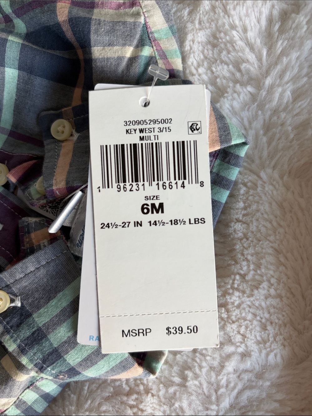 Ralph Lauren Boys Plaid Button-Down Shirt - Multi Green Blue Purple - Picture 3 of 3